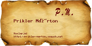 Prikler Márton névjegykártya