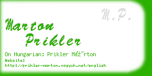 marton prikler business card